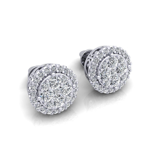 Bezel Diamond Stud Earrings