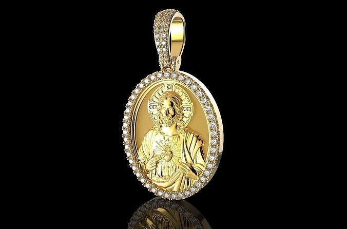 Diamond Jesus Pendant