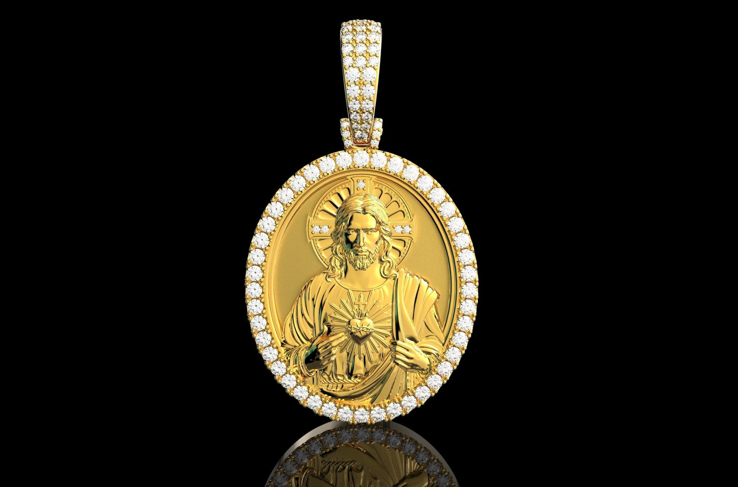 Diamond Jesus Pendant