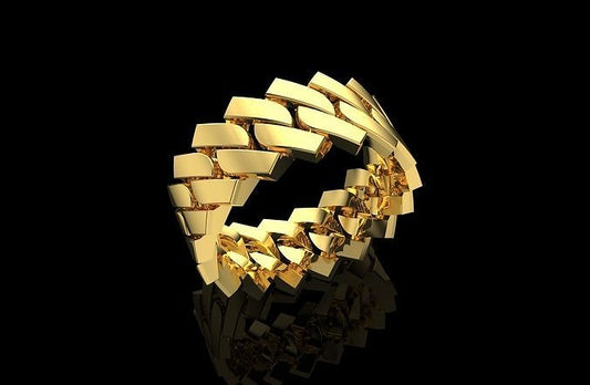 All Gold Miami Cuban Link Ring