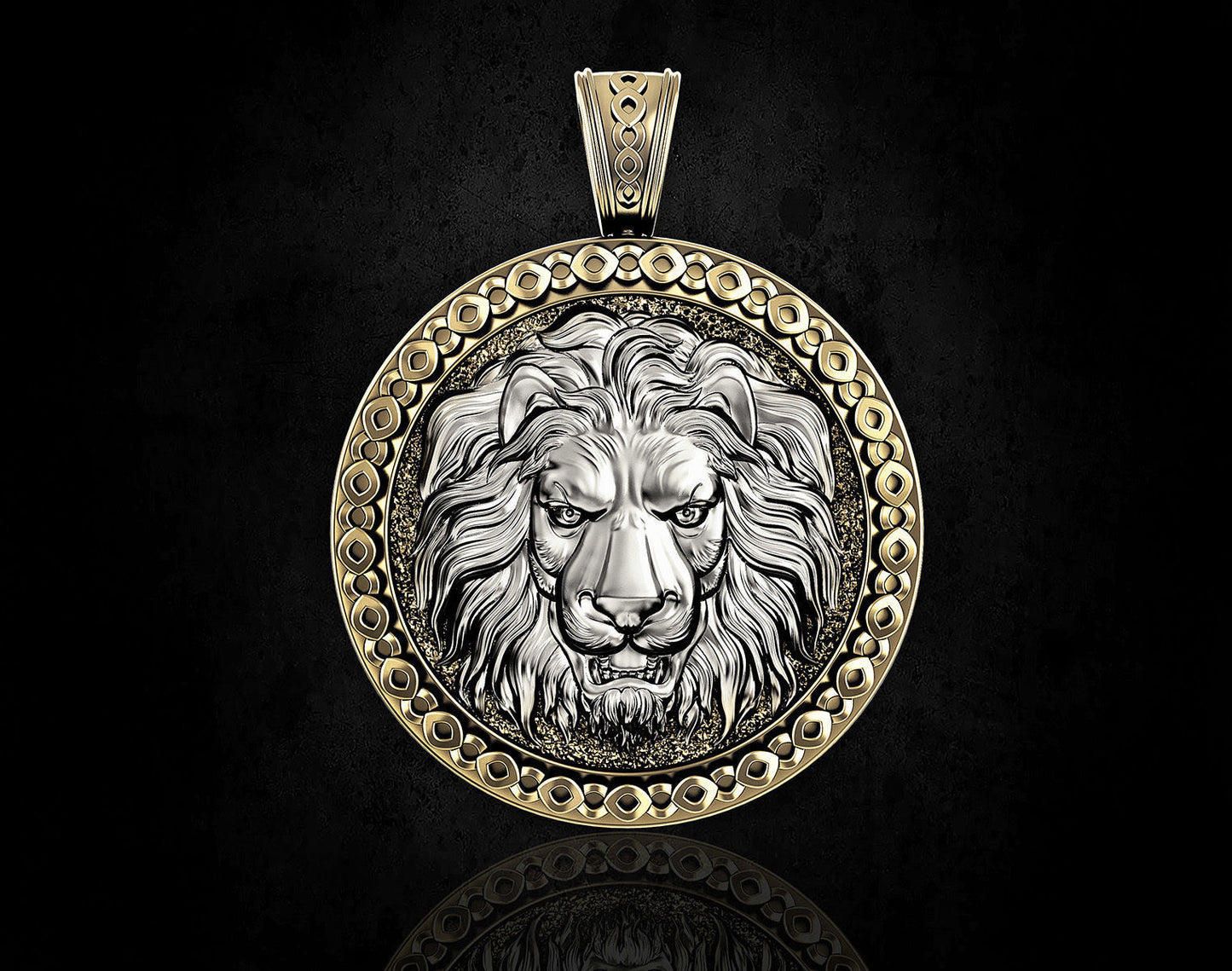 All gold and Two Tone Lions Pride Pendant