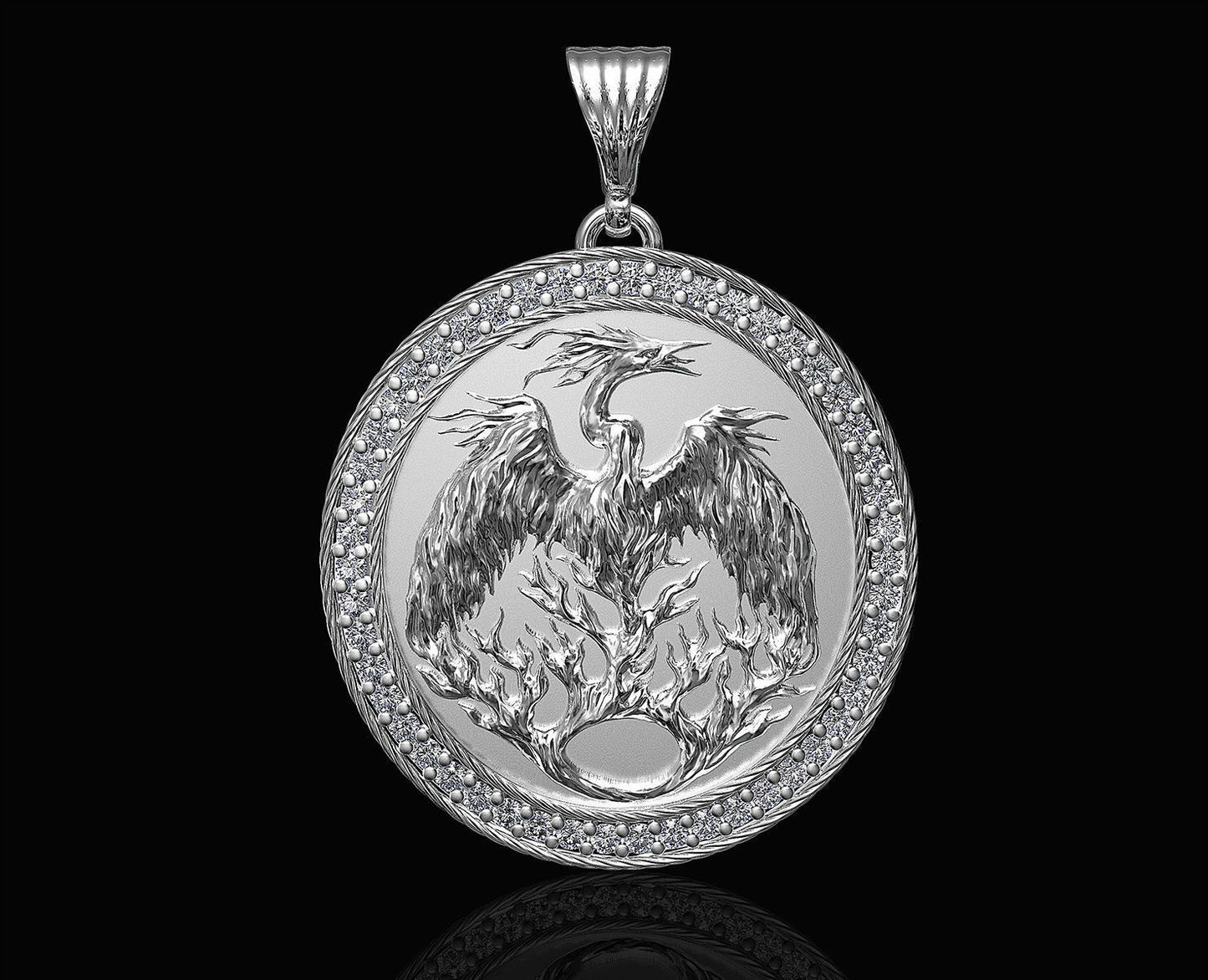 Rise from the Flames Phoenix Pendant