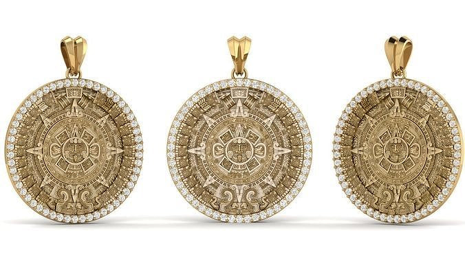 Diamond Borded Aztec Calendar