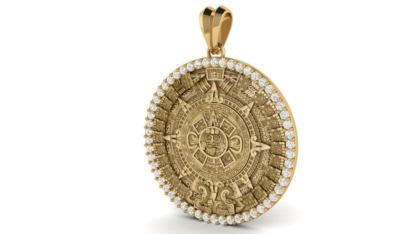 Diamond Borded Aztec Calendar